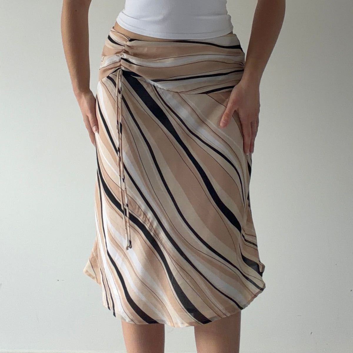 Worthington Stripe Midi Skirt | 6-8