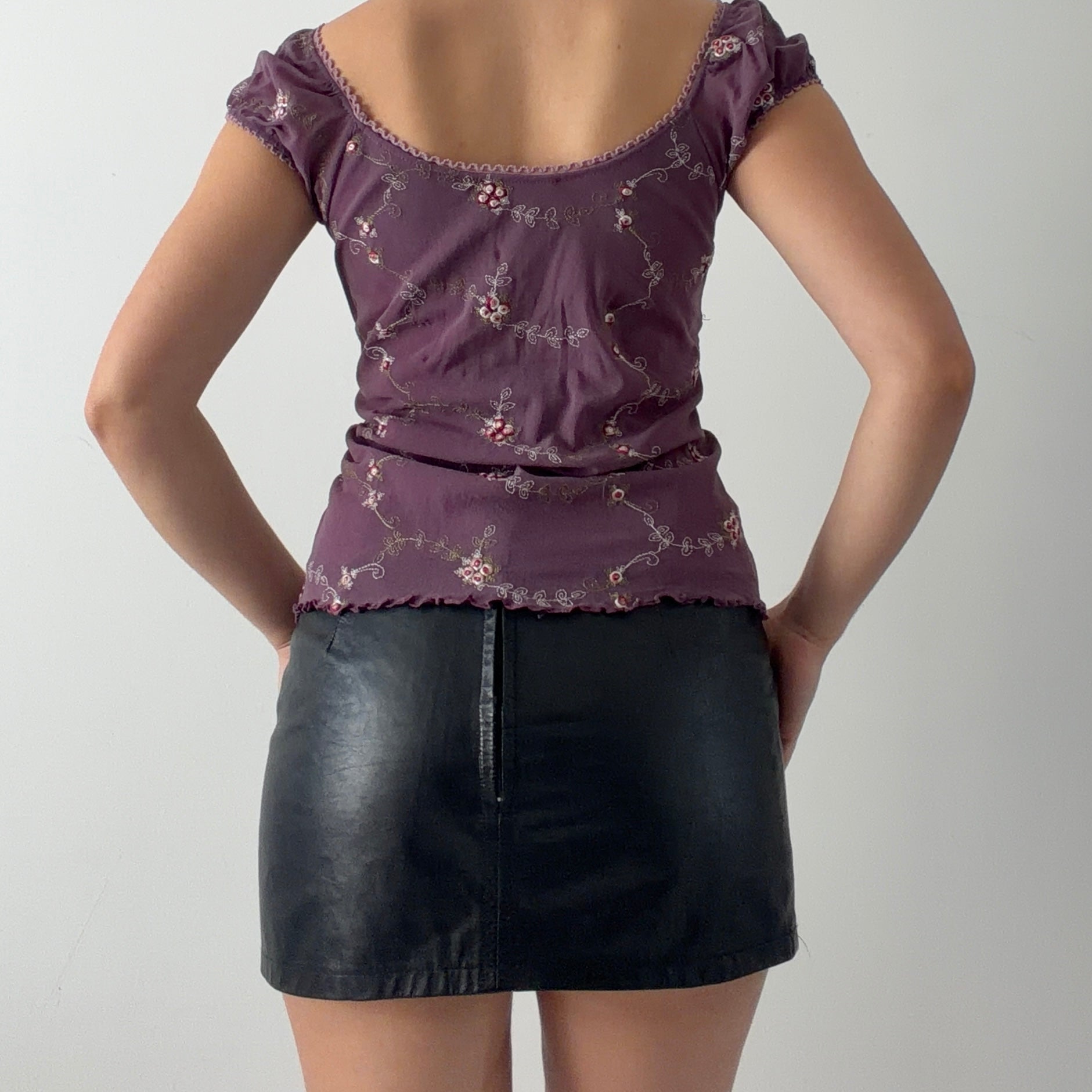 Promod Embroidered Prairie Top | 10-12