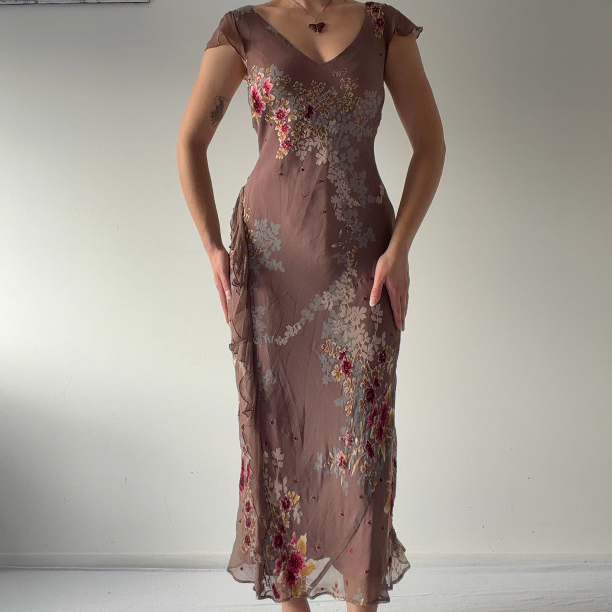 Monsoon Silk Floral Dress | M-L