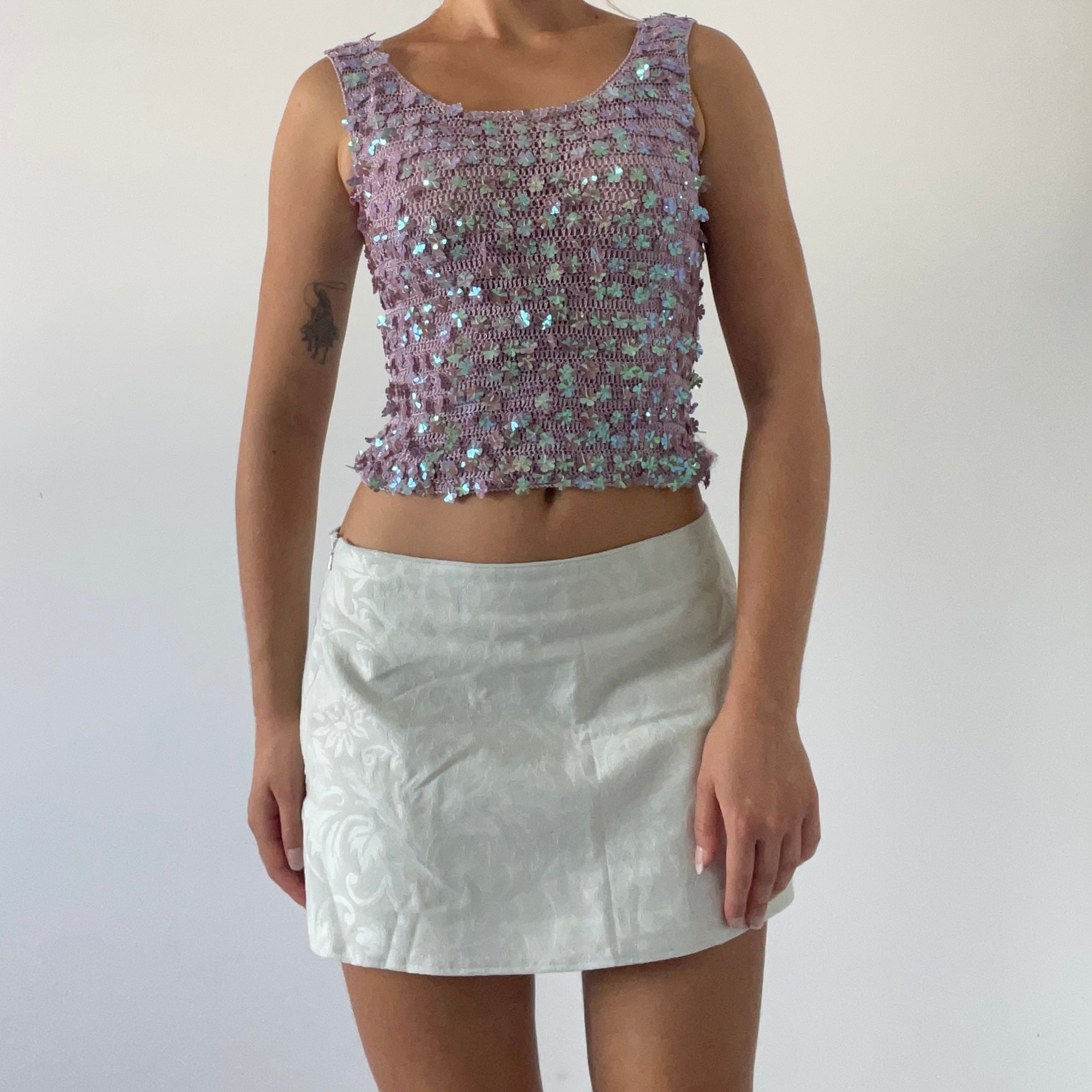 Sequin Crochet Top | XS