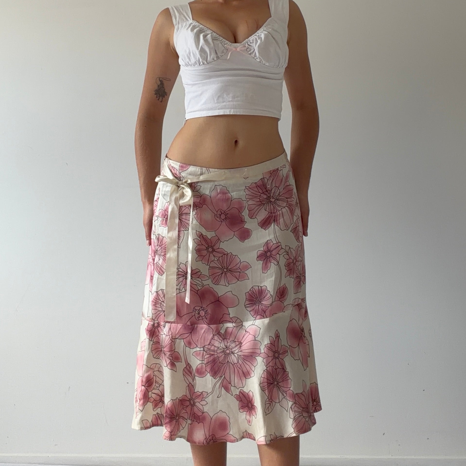 New York Company Silk Midi Skirt | L