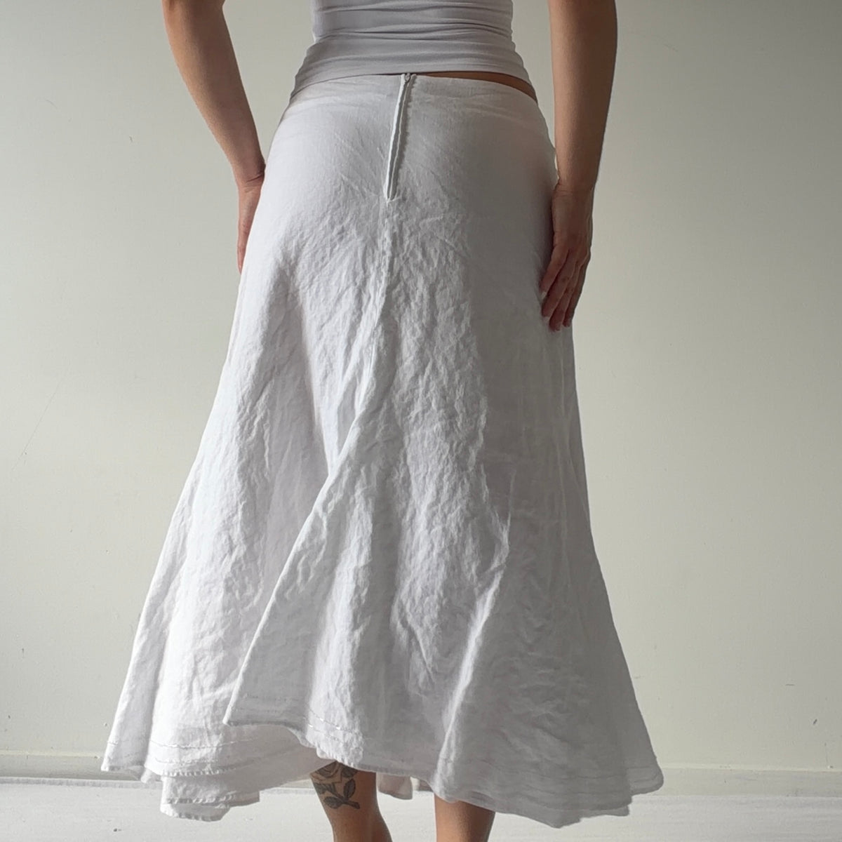 Linen Midi Skirt | S