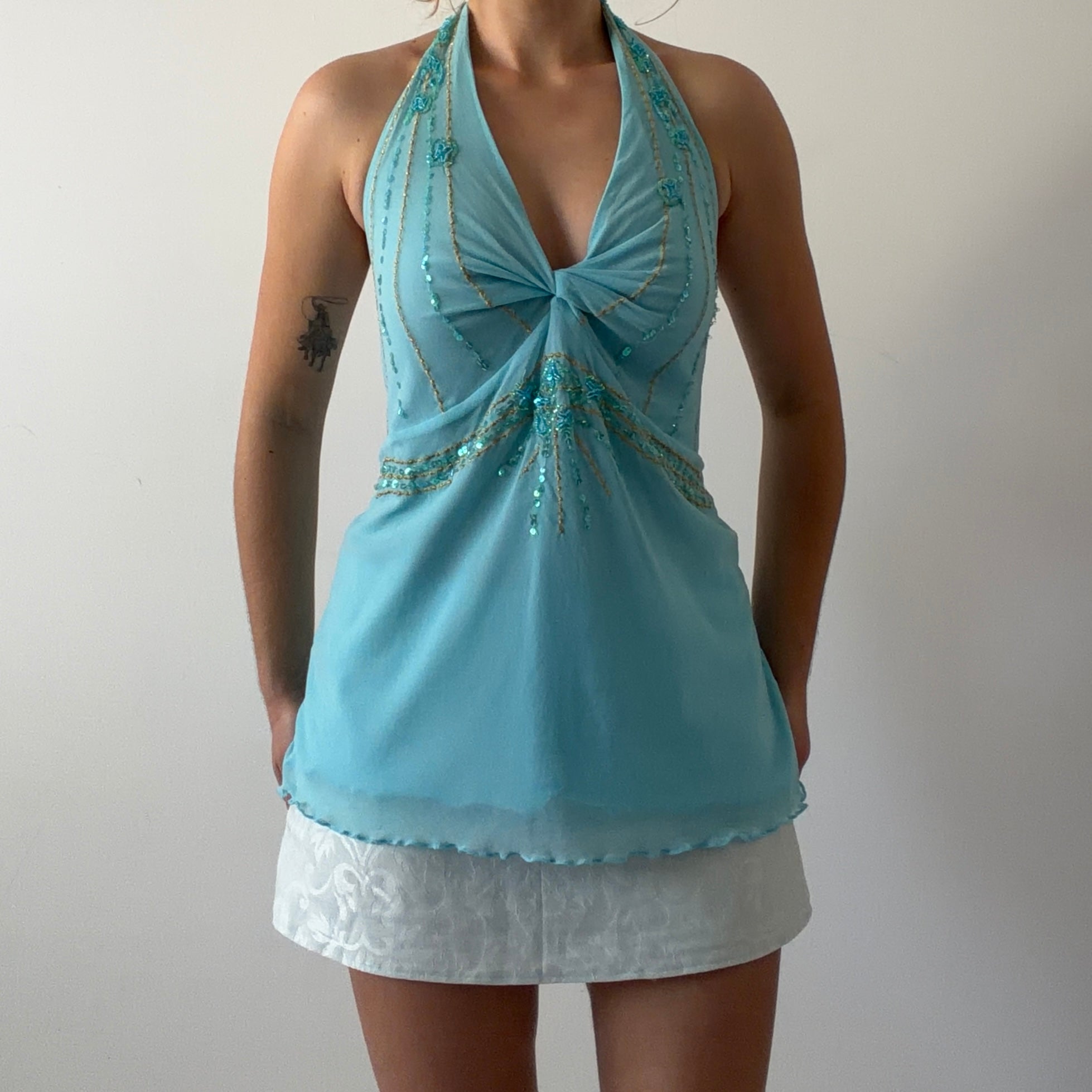 MXM Beaded Halter Top | 14-16