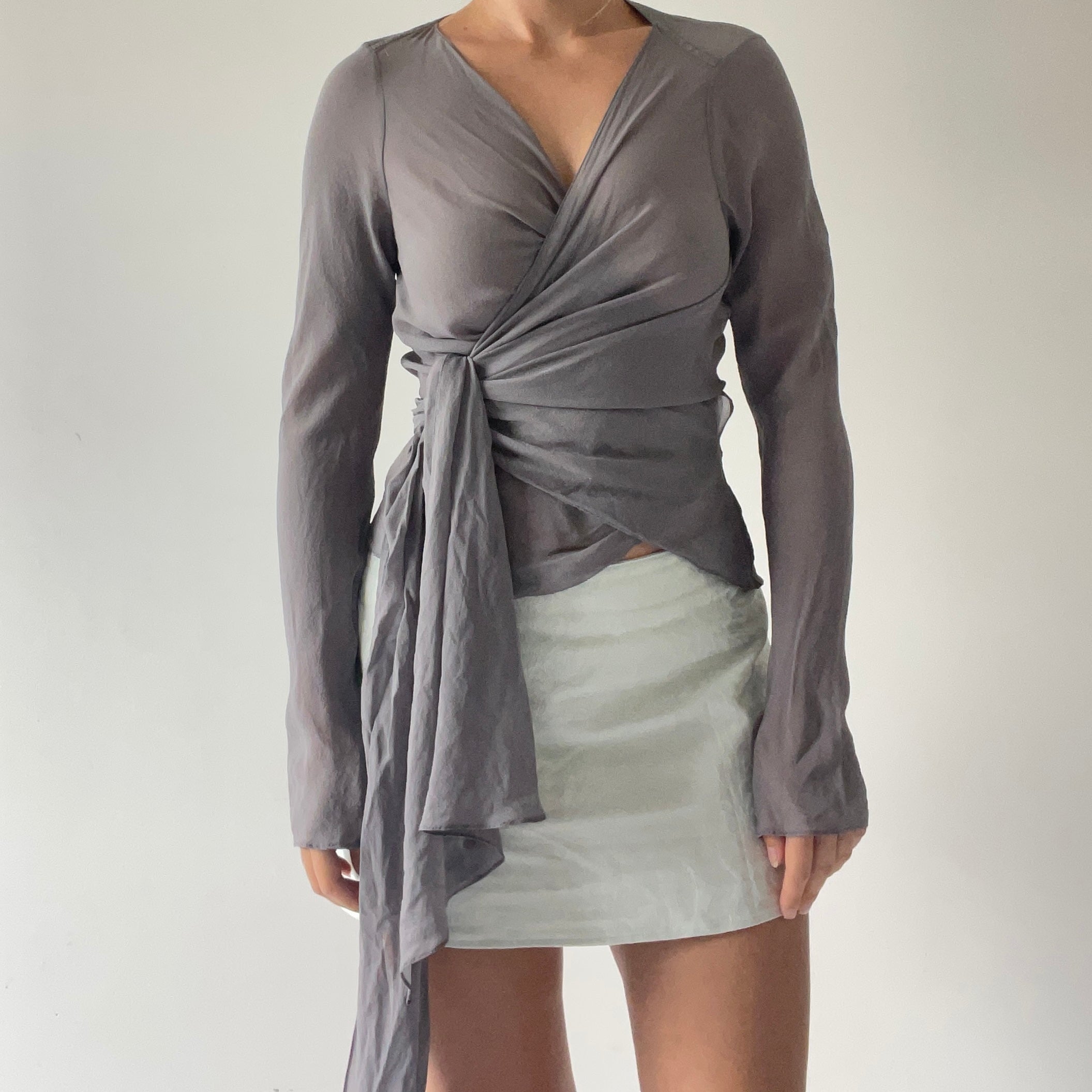 Pearl Silk Wrap Top | Made in NZ | 6-12