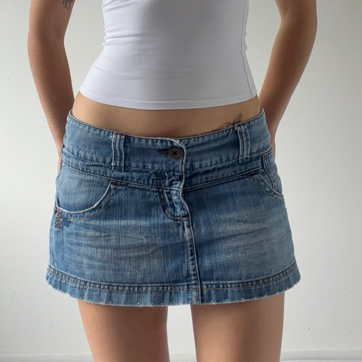 Bershka Micro Mini Denim Skirt | S