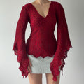 Rare Cache Bell Sleeve Top | S