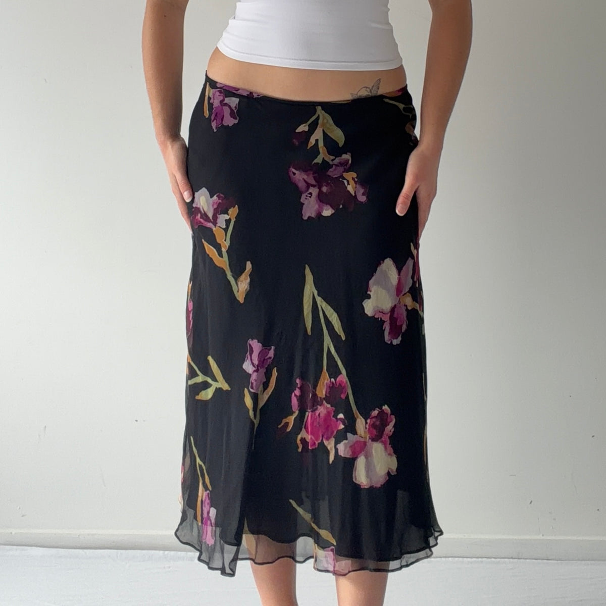 Tess Silk Midi Skirt | 10-12