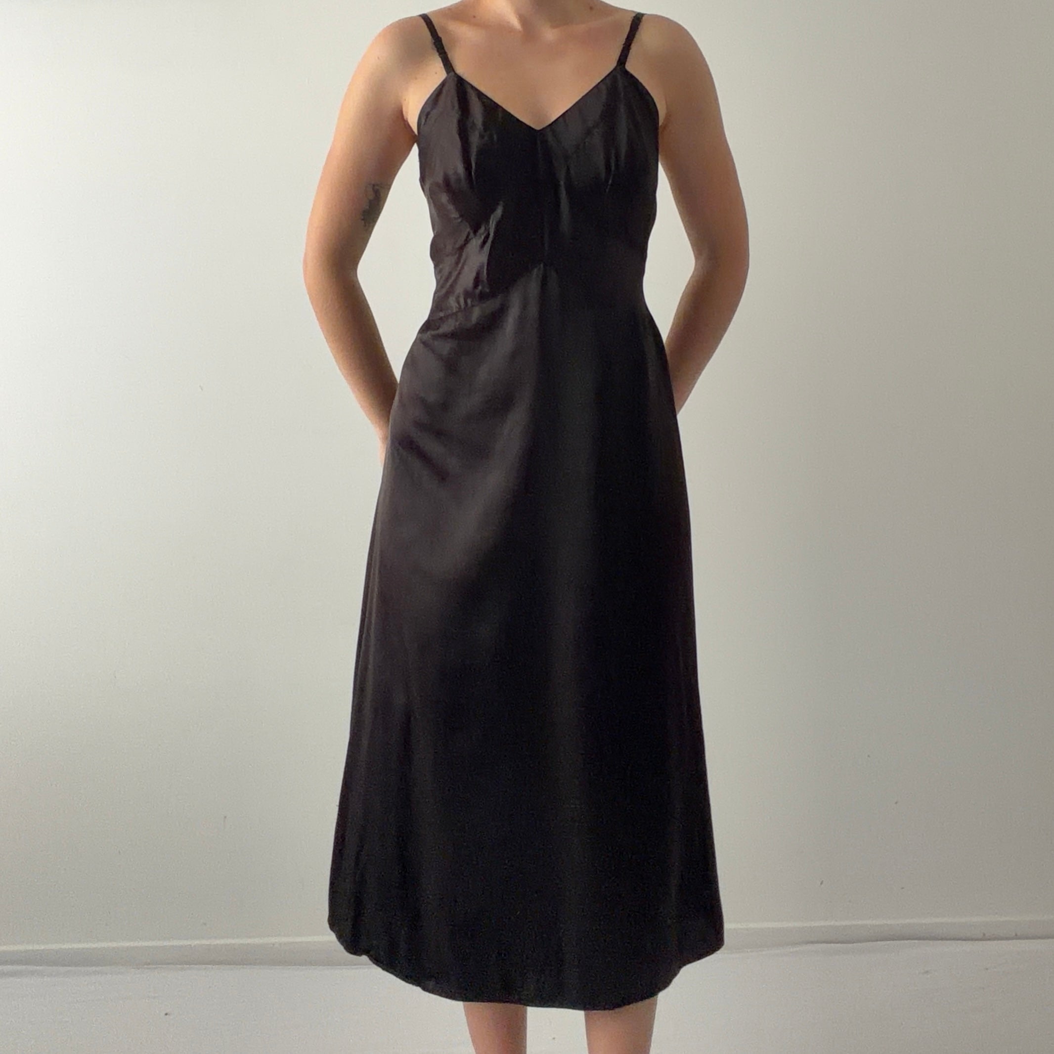 Snowdon Satin Midi Slip Dress | M