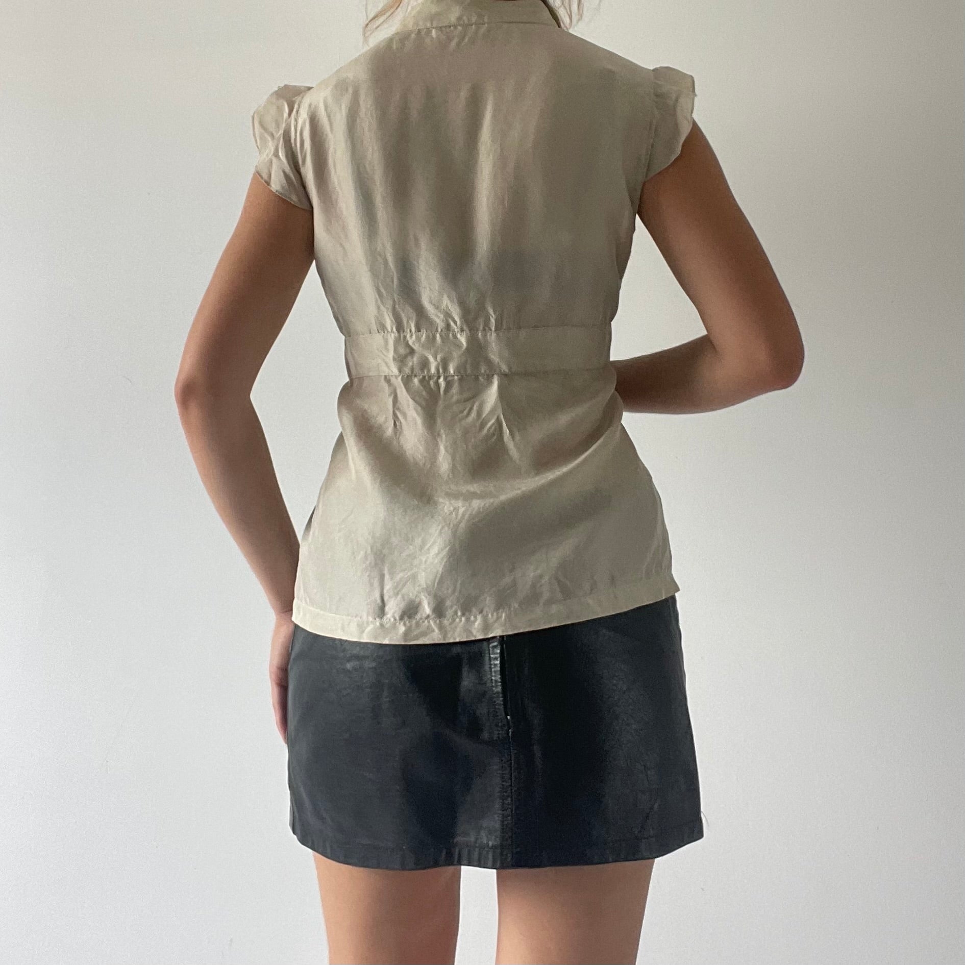 Silk Ruffle Button Up | 10-12