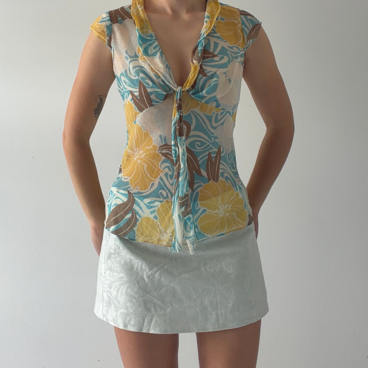 Express Design Studio Silk Top | 6-8