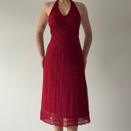 Massimo Dutto Silk Beaded Dress | S