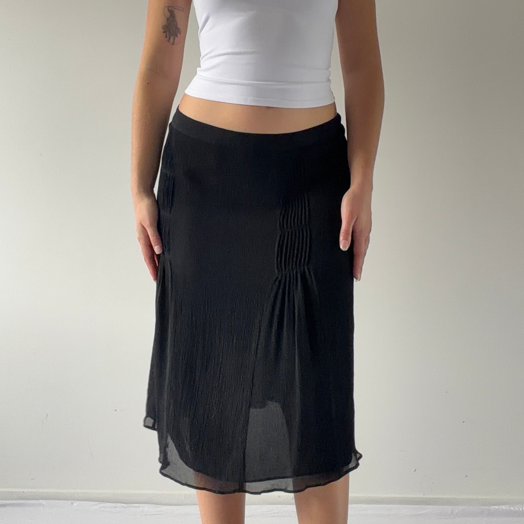 Ann Taylor Silk Midi Skirt | S