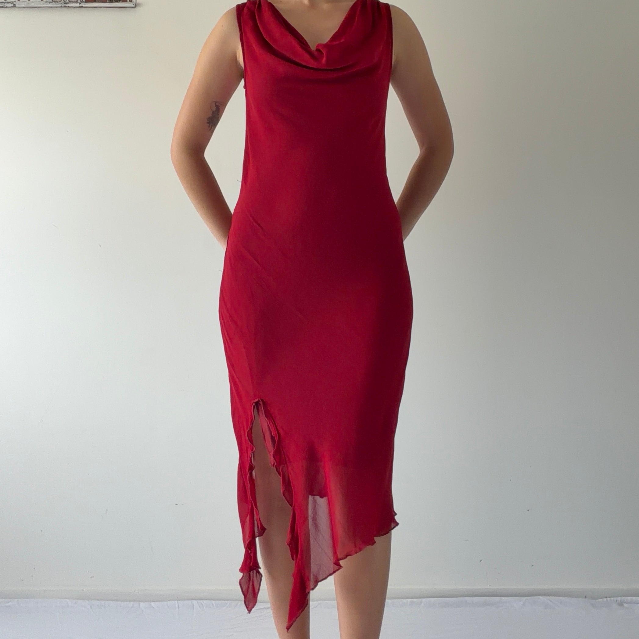 BSB Cowl Ruffle Dress | Made in Greece | S