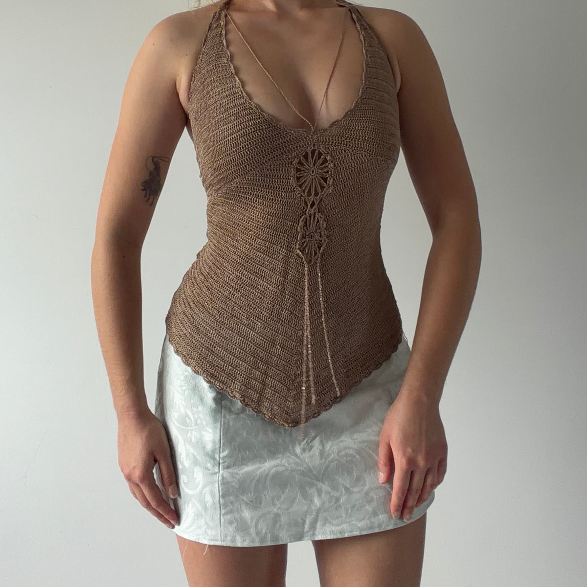 Bebe Crochet Halter Top | M