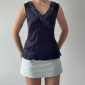 Silk Beaded Cami Top | M