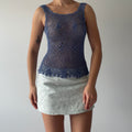 00s Blue Crochet cami Top | 8-10