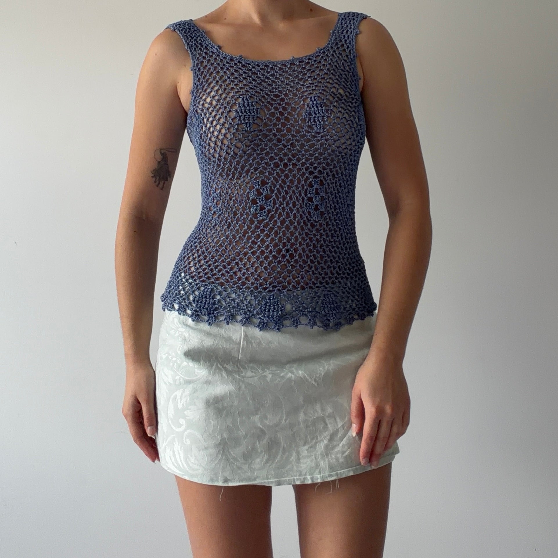 00s Blue Crochet cami Top | 8-10
