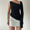 K Too Asymmetric Ruched Top | 10-12