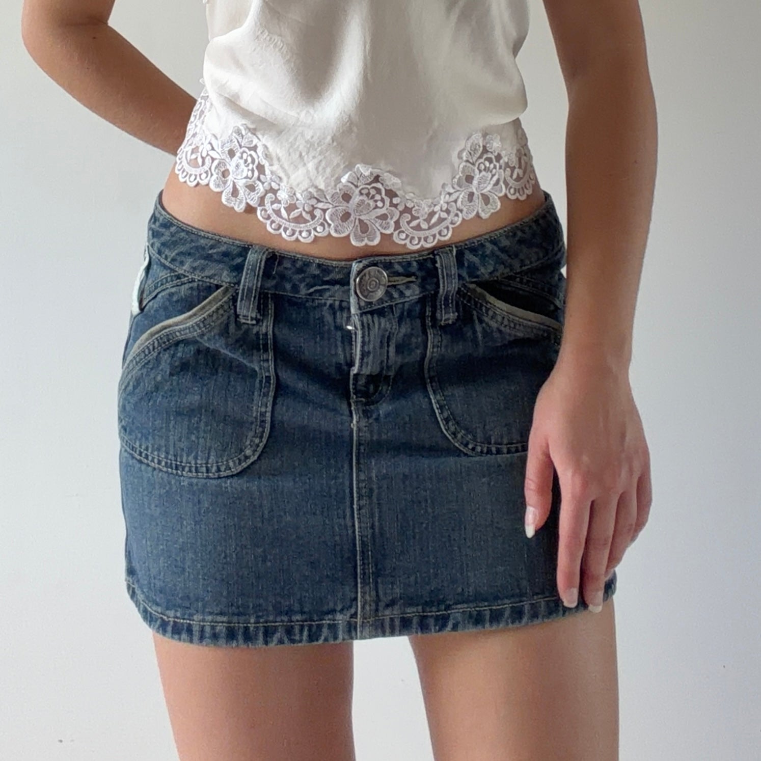 C.R.M Denim Micro Mini Skirt | S