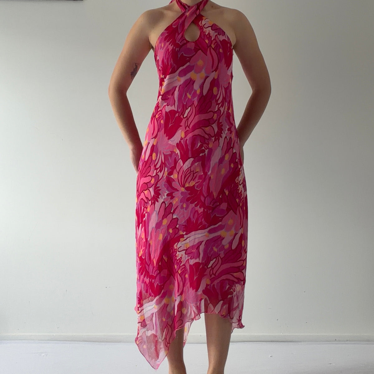 Nolita Floral Halter Midi Dress | M