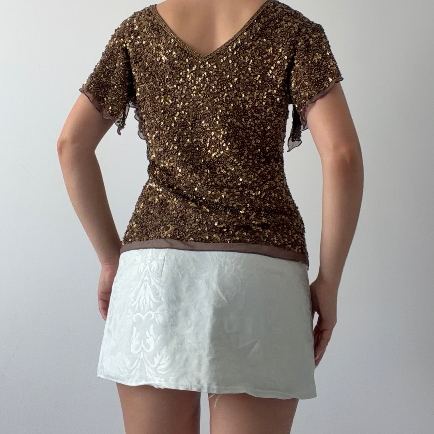 Adrianna Papell Silk Beaded Top | 8-10
