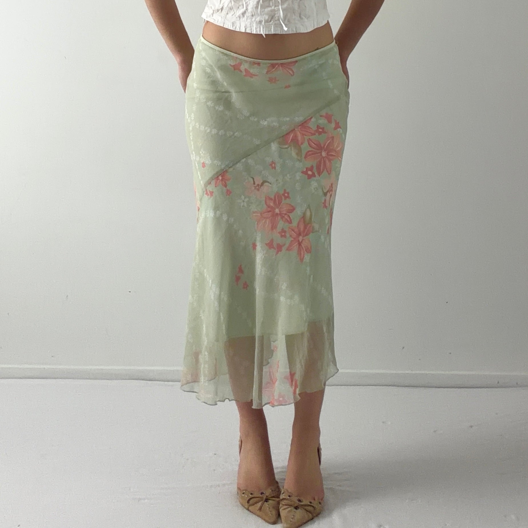 Wrapper Floral Midi Skirt | 8-10