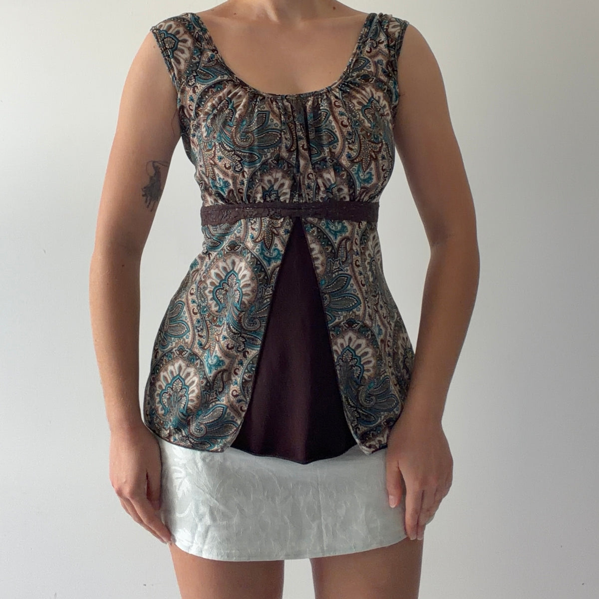 Agenda Paisley Babydoll Top | M