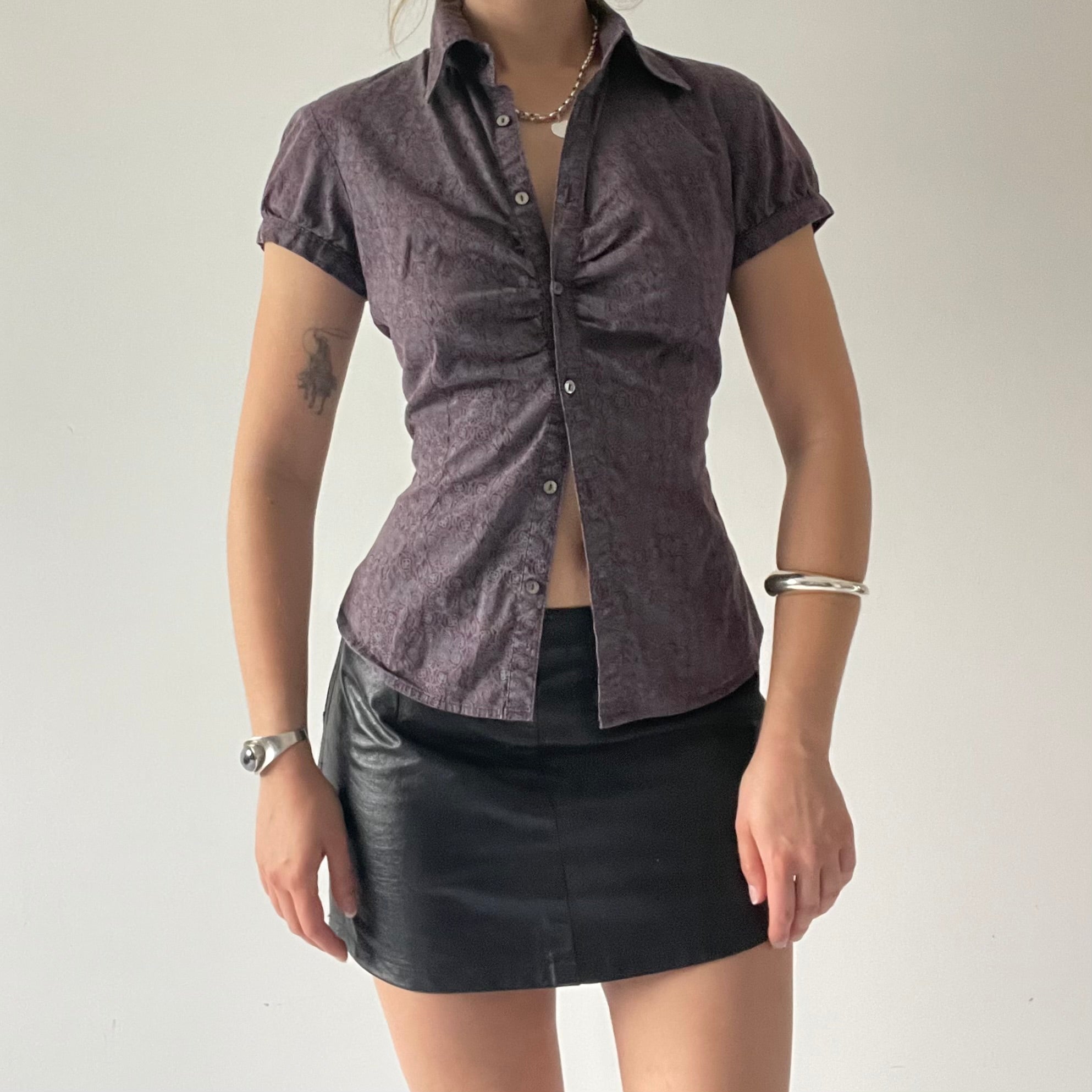 Cue Ruched Button Up Top | 8-10