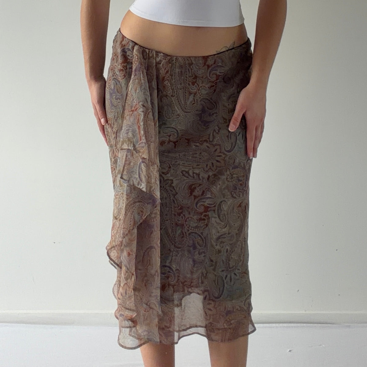Ralph Lauren Paisley Midi Skirt | L