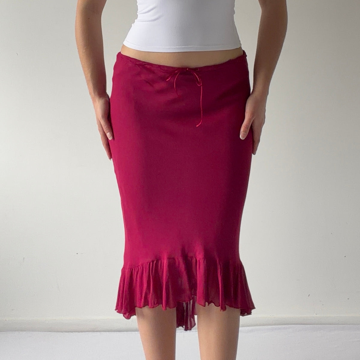 Morgan De Toi Ruffle Midi Skirt | S-M