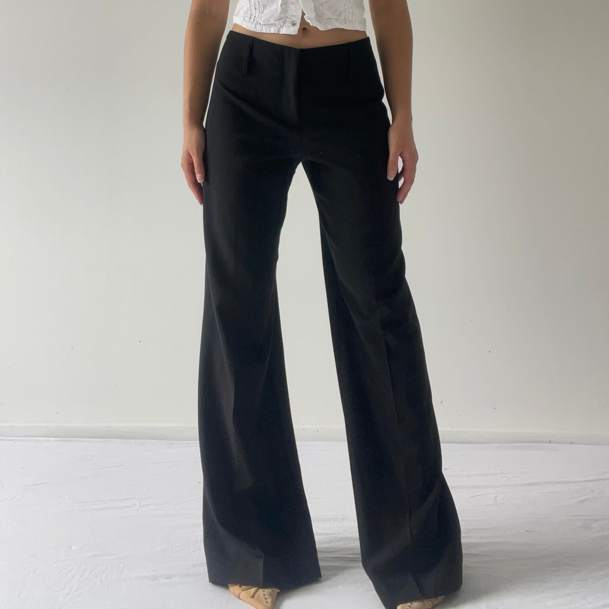 Cue Wool Wide Leg Pants | M