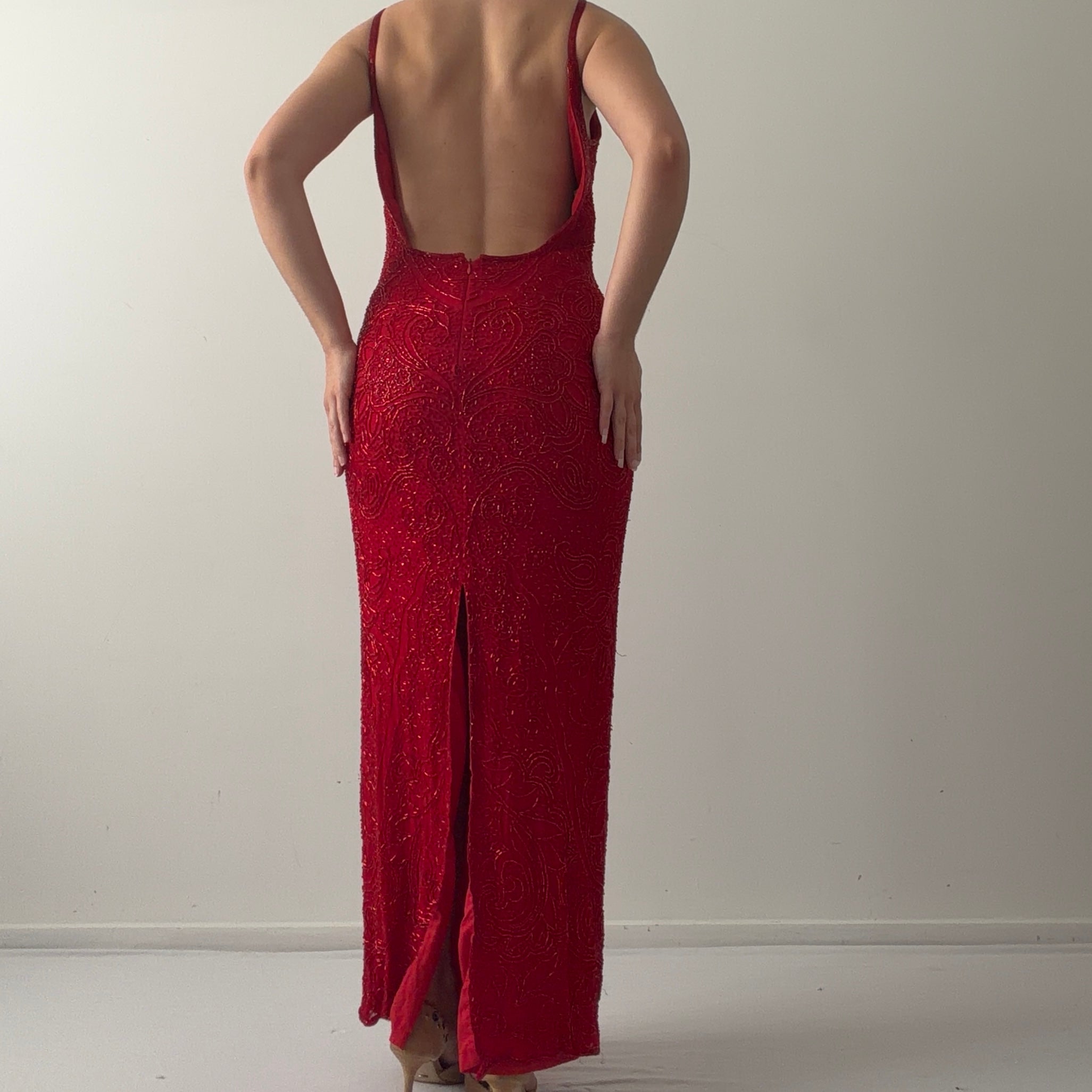 Holt Renfrew Silk Beaded Dress | 10-12
