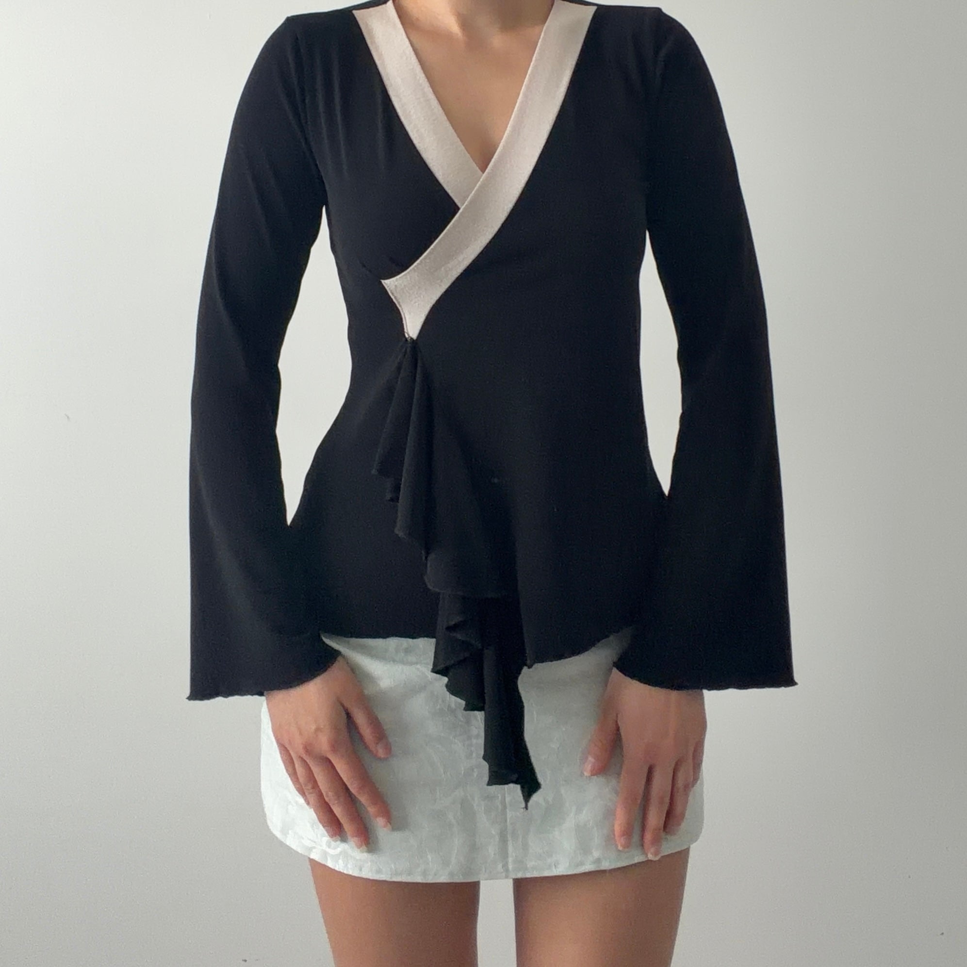 Blu Reed Bell Sleeve Ruffle Top | 8-10
