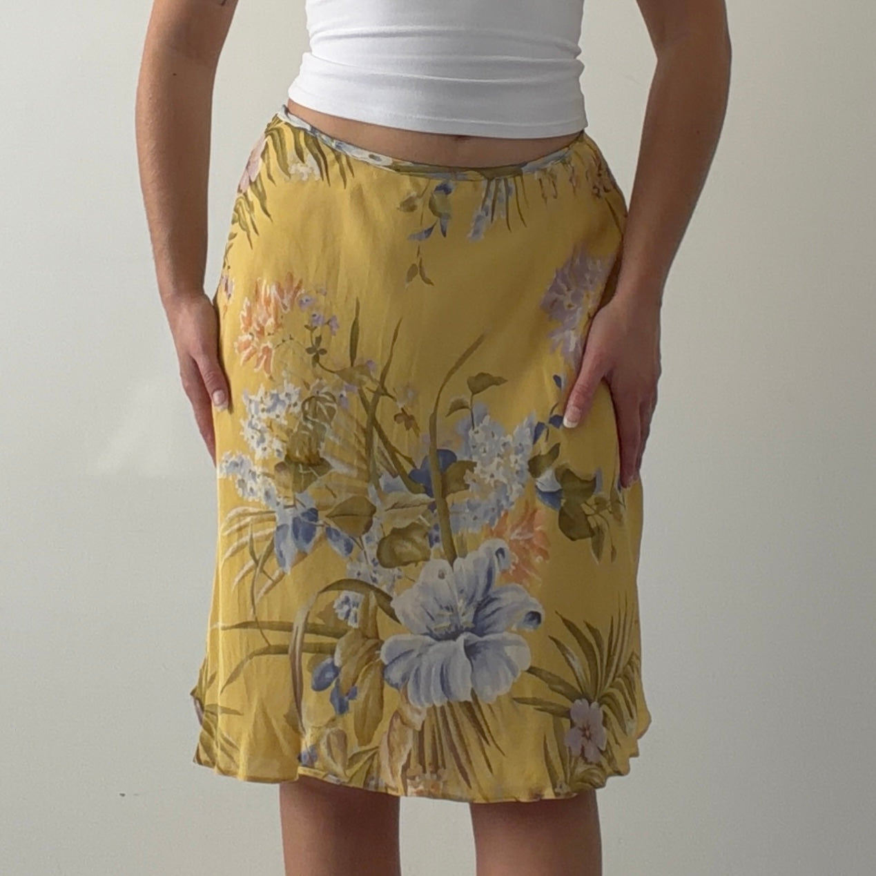 Ellen Tracy Silk Midi Skirt | 6-8