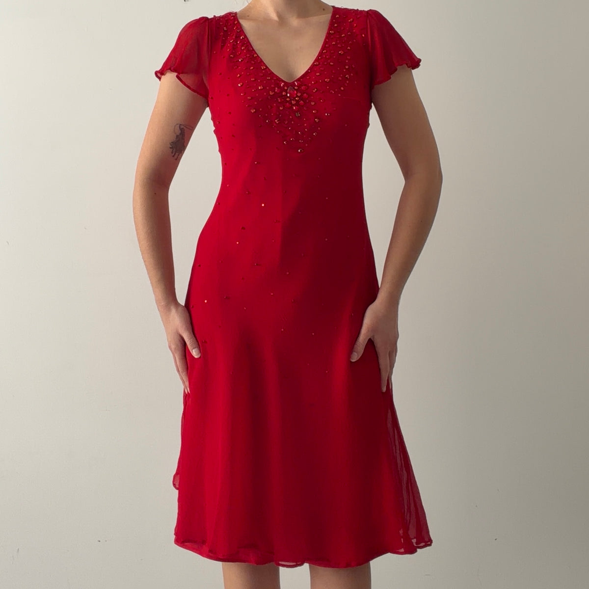 Together Silk Beaded Midi Dress | S