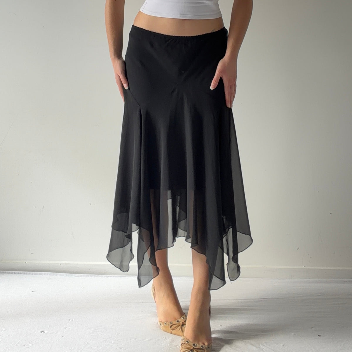 Caroline Morgan Asymmetric Midi Skirt | S-M