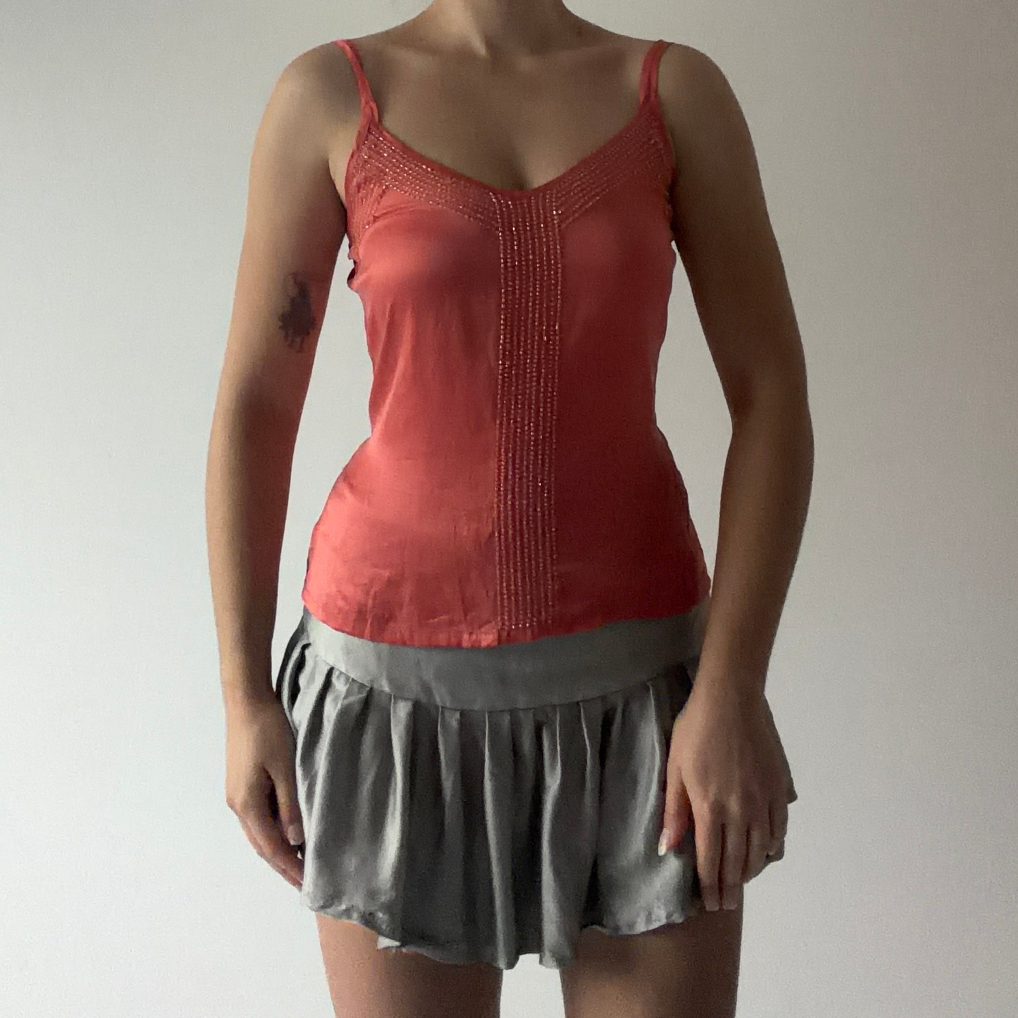 Etam Silk Beaded Cami | 8-10
