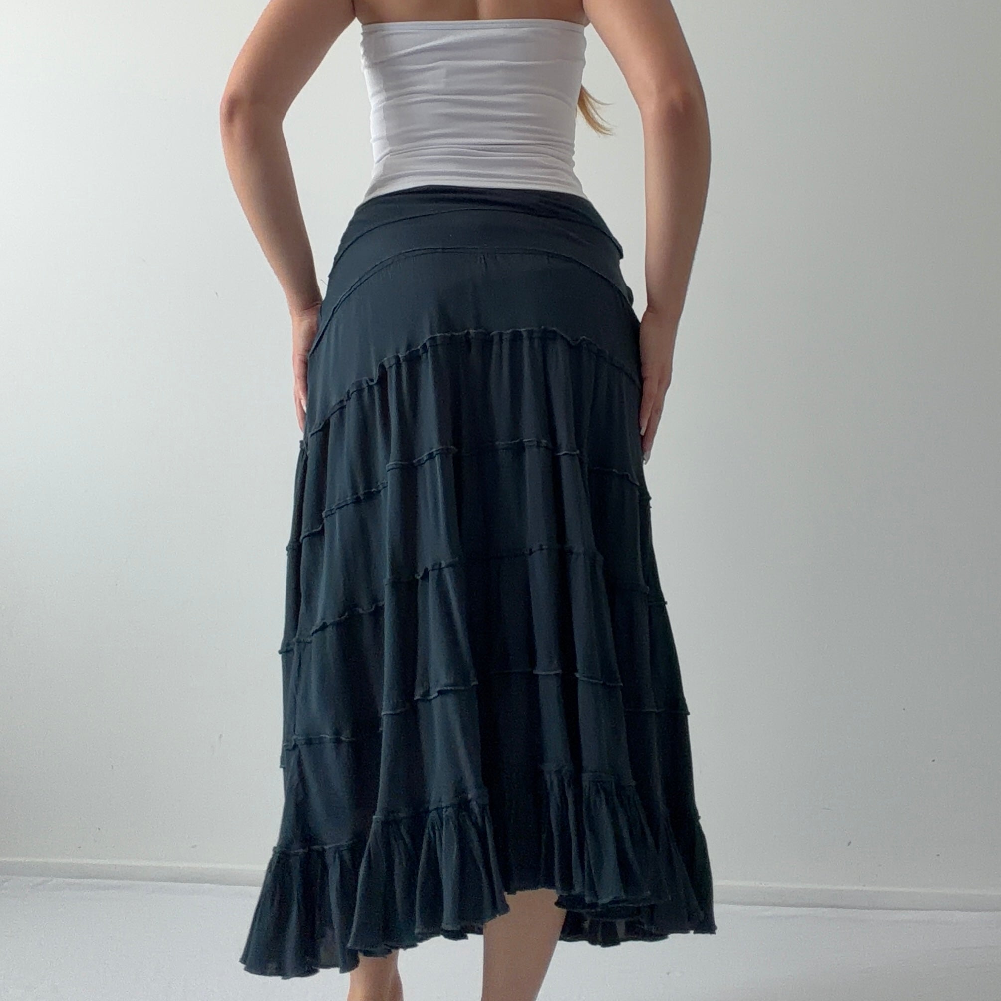 Wet Seal Tiered Midi Skirt | 4-6