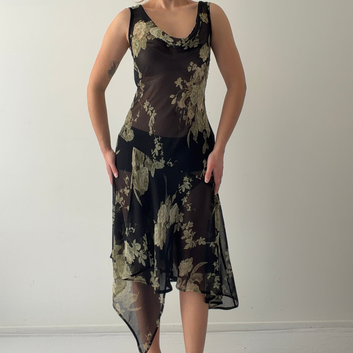 Connected Apparel Beaded Midi Dress | L