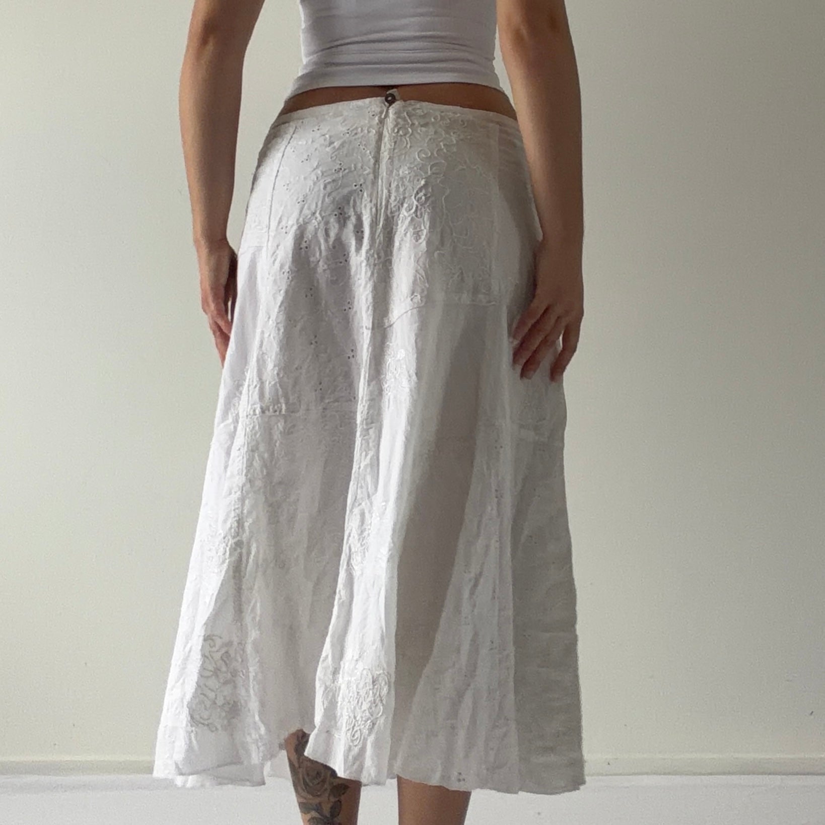 Chicos Emroidered Skirt | 10-12