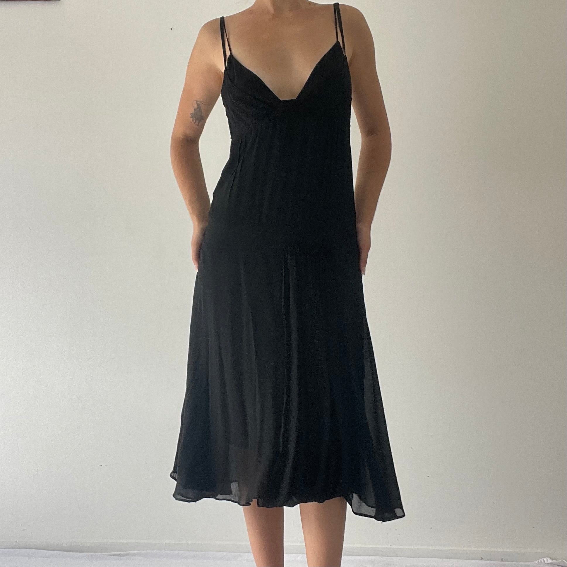 Silk Drop-Waist Midi Dress | Made in Australia | S