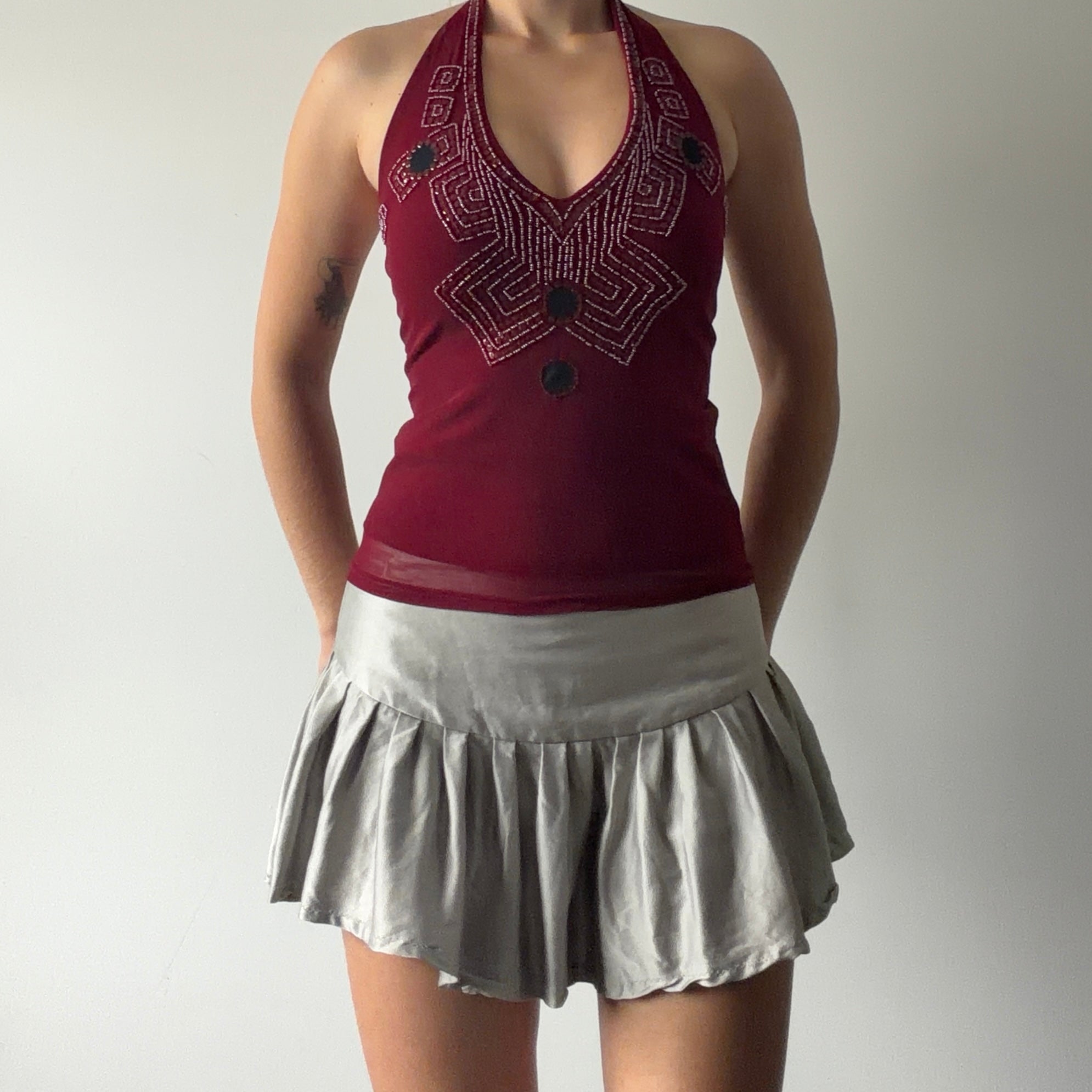Motivi Beaded Halter Top | S