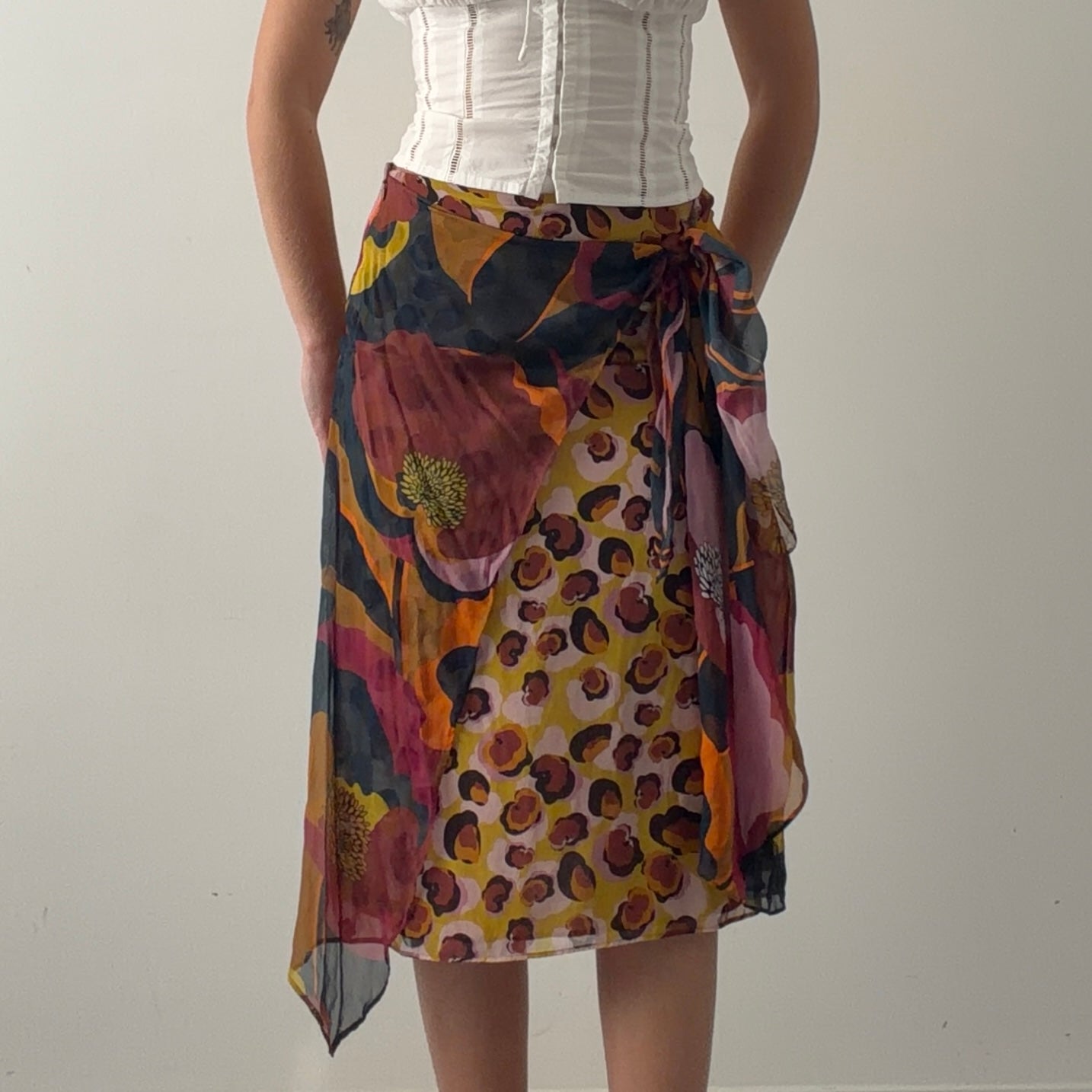 Luisa Cerano Silk Midi Skirt | XS