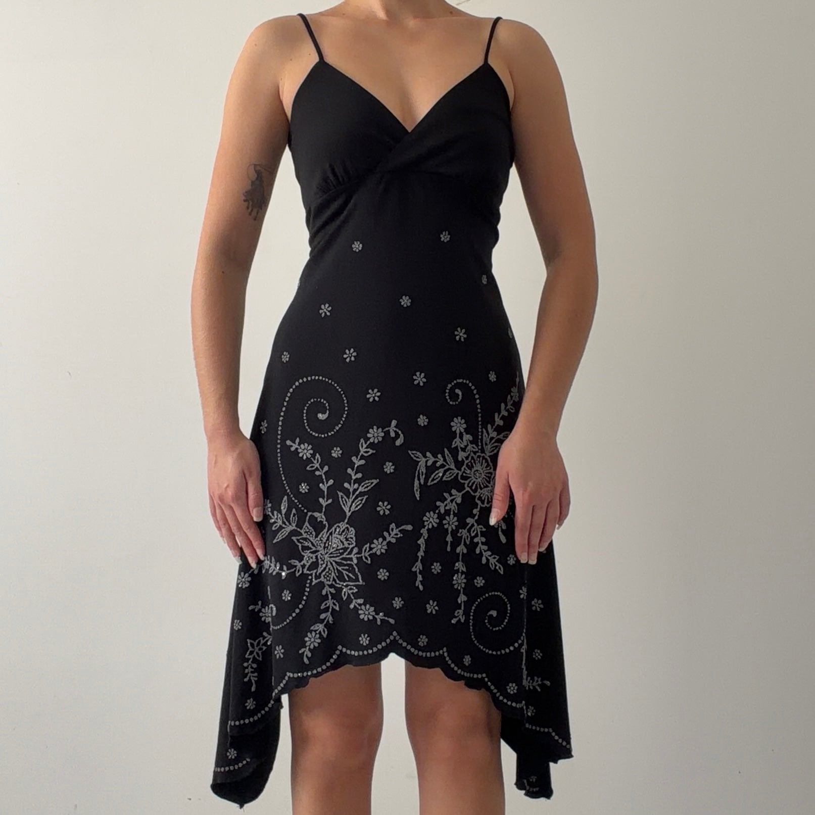 Asymmetric Beaded Fairy Midi Dress | M