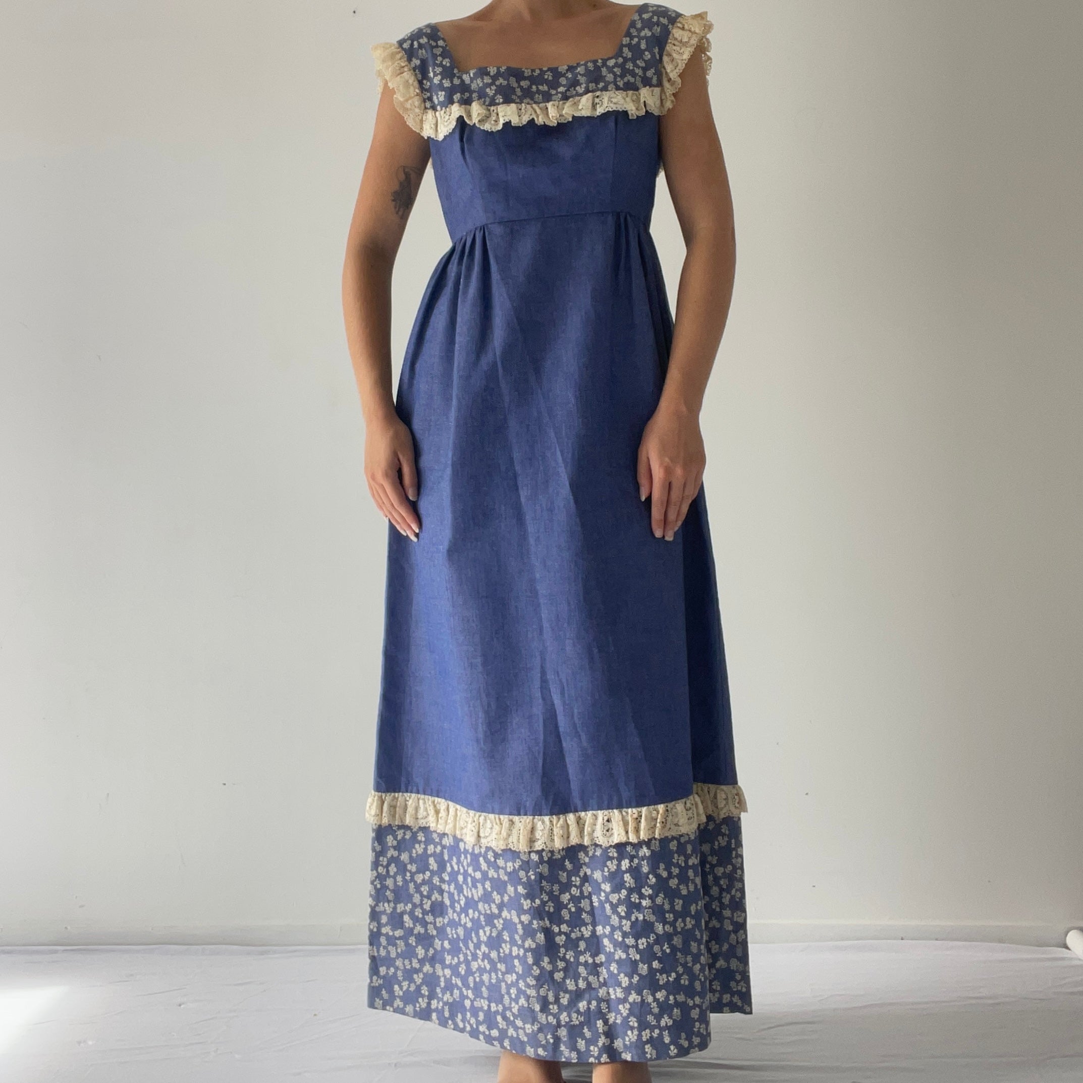 70s Prairie Dress | S