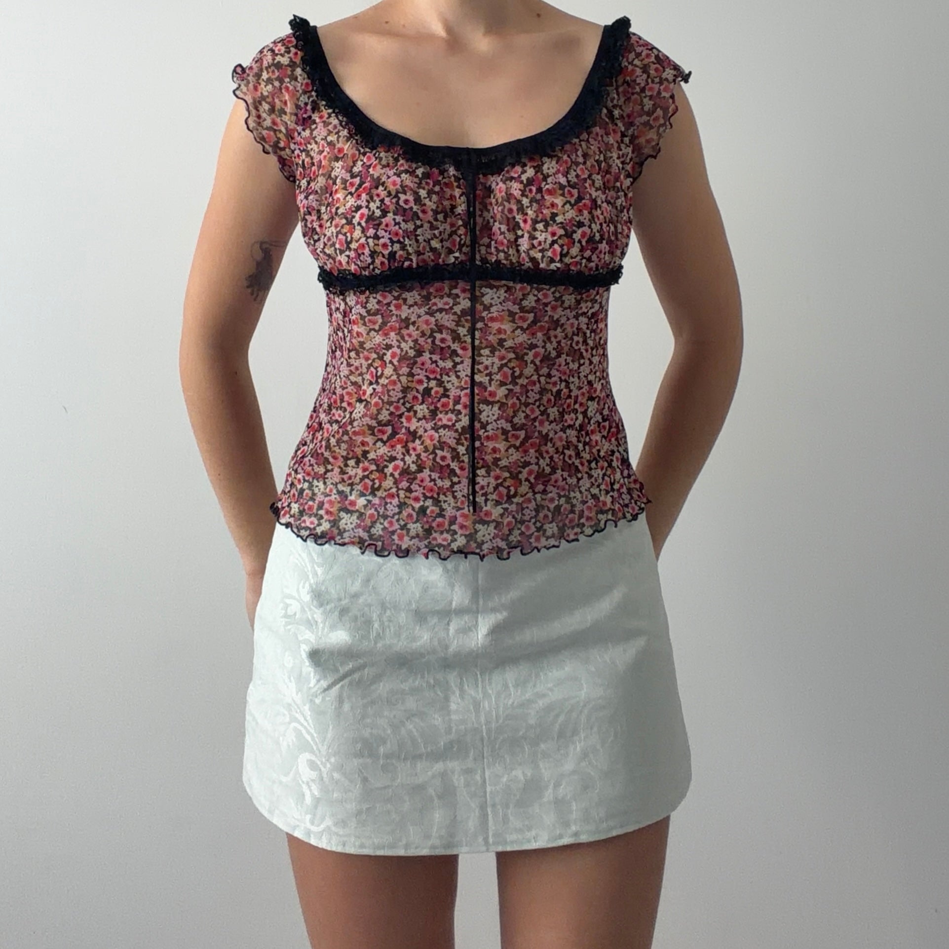 Victoria's Secret Mesh Babydoll Top | M