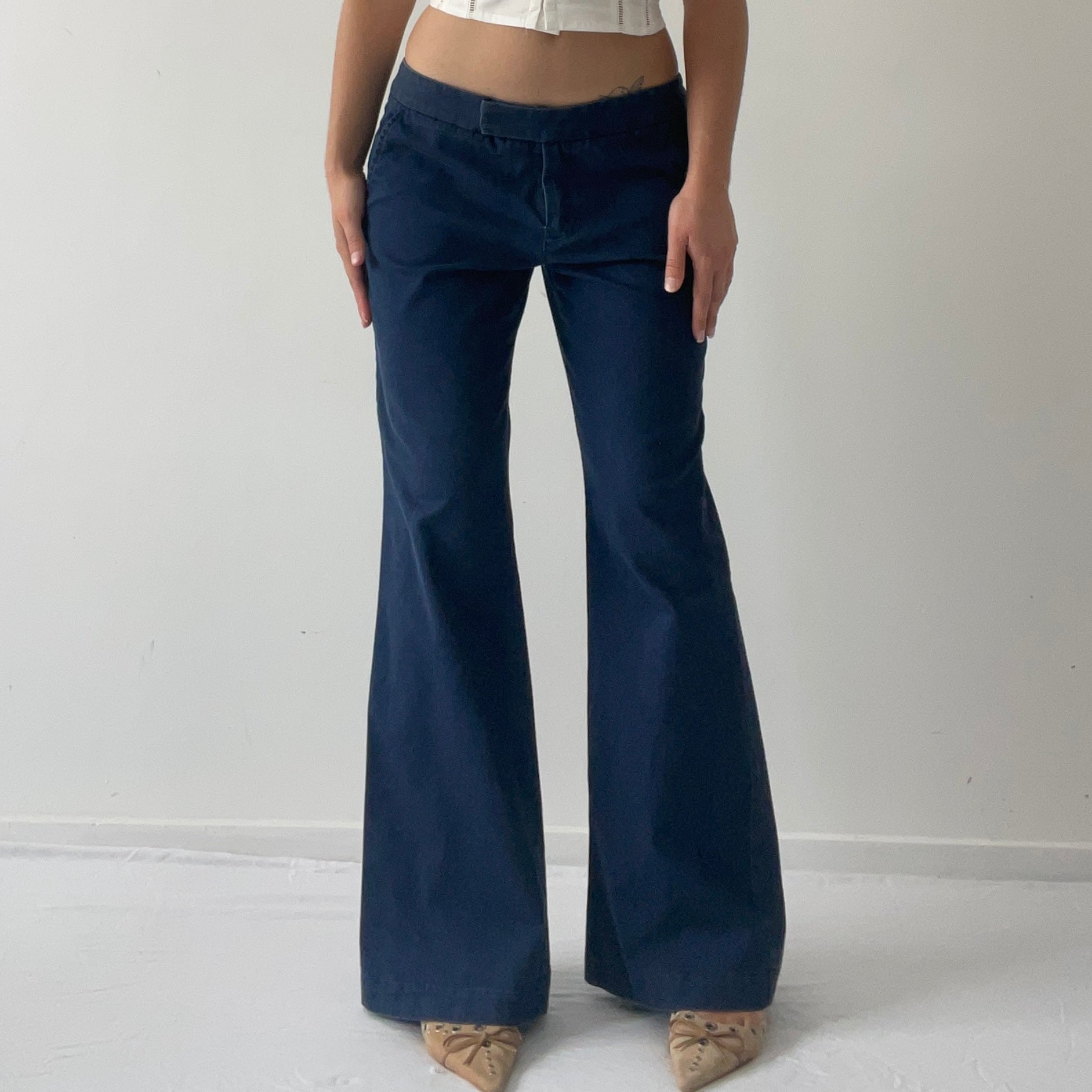 Spiral Low Rise Wide Leg Pants | 10-12