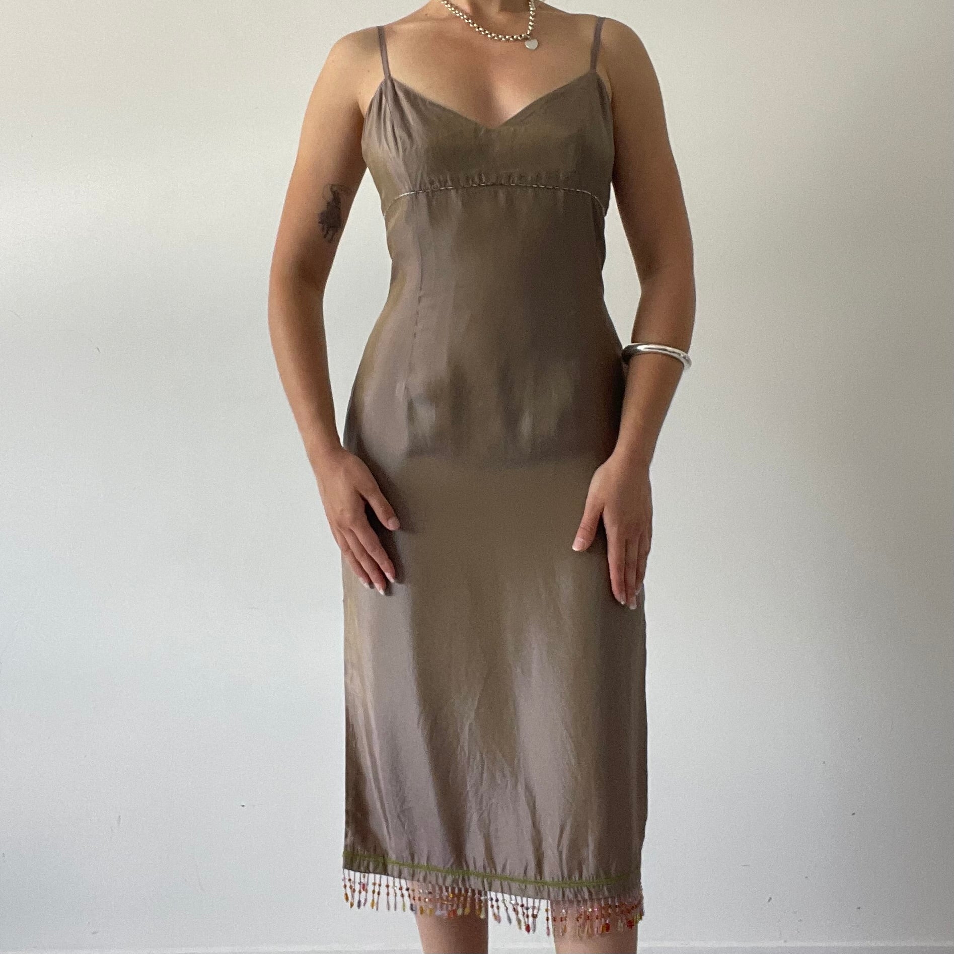 Saga Iridescent Beaded Midi Dress | 8-10