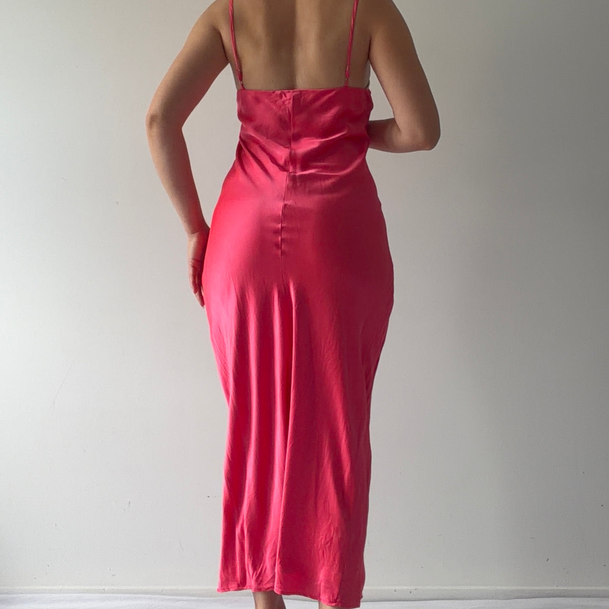 L'agence Iridescent Pink Maxi Dress | M
