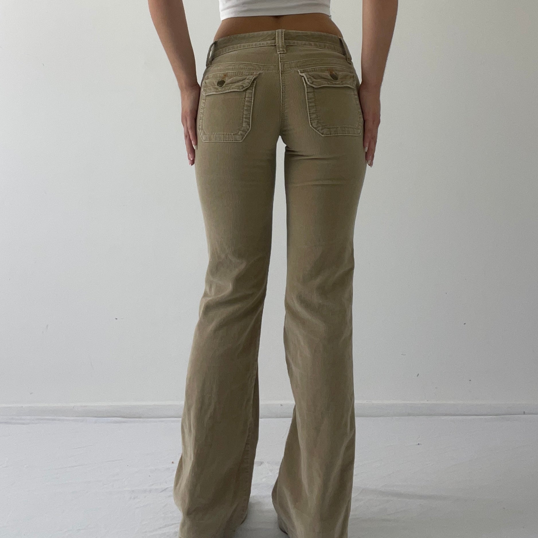 Corduroy Low Rise Pants | XS